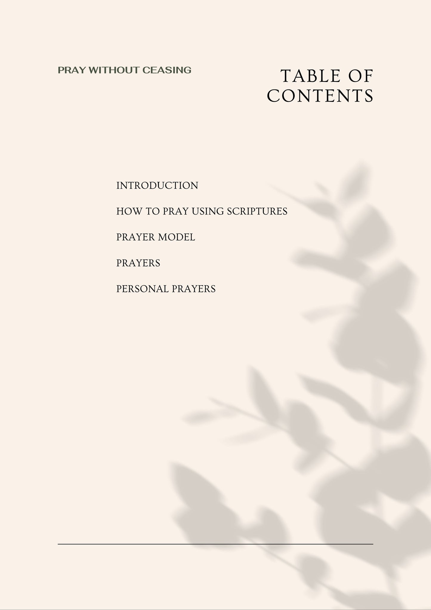 PRAY WITHOUT CEASING - Digital Download