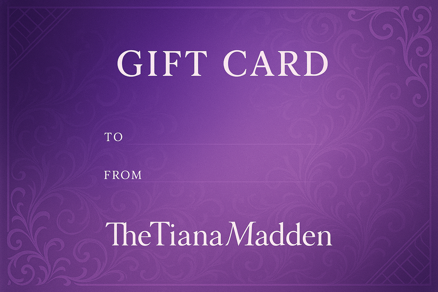 Change color of the card to purple and add TheTianaMadden to the bottom of the card