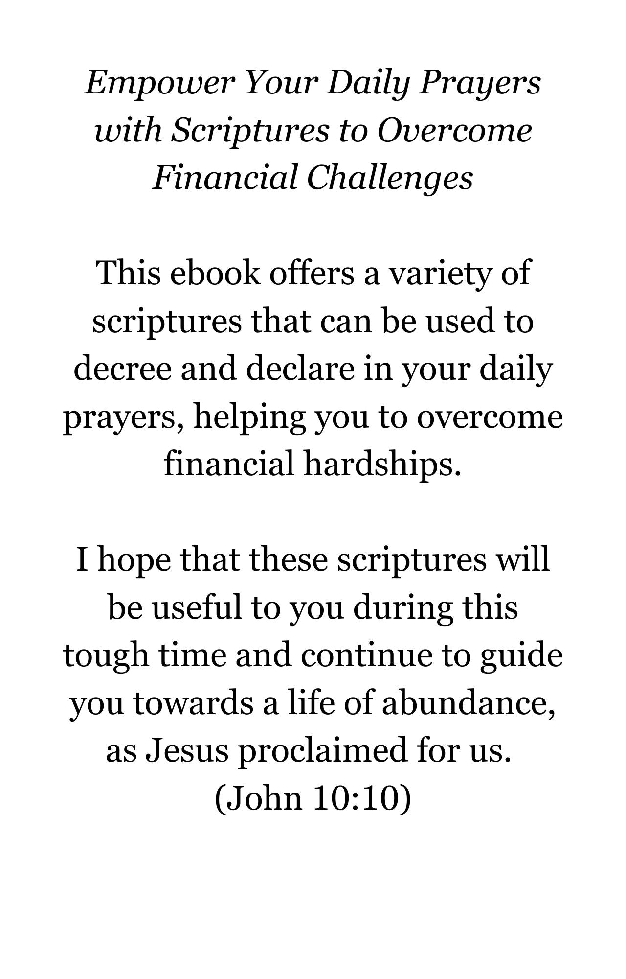 Overcoming Financial Hardships With Scriptures