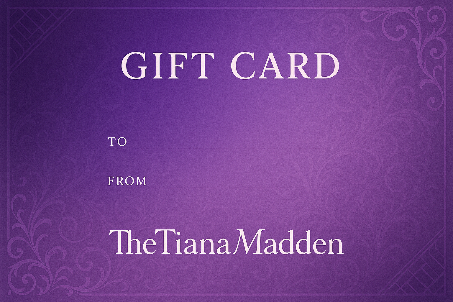 Change color of the card to purple and add TheTianaMadden to the bottom of the card